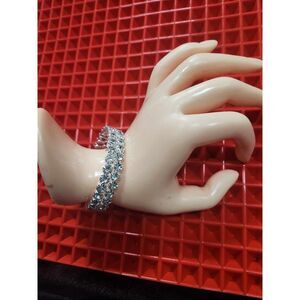 Layered Classic Bling Tennis Bracelet Big Stone Silver Finish